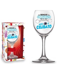 CALICE IN VETRO ADDIO AL CELIBATO 17 CM