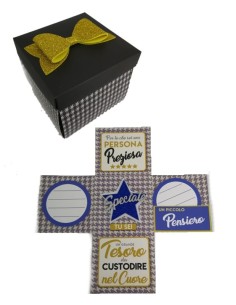 BIGLIETTO SCATOLA SORPRESA EFFETTO EXPLOSION CLASSIC LUI 11X11 CM 2