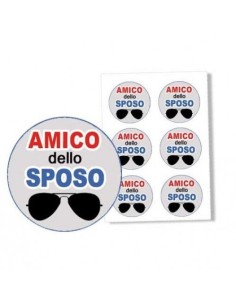 BOLLINI PER COCCARDA PERSONALIZZABILE AMICO DELLA SPOSO 6PZ 2