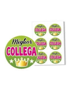 BOLLINI PER COCCARDA PERSONALIZZABILE MIGLIOR COLLEGA 6PZ 2