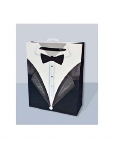 BORSA REGALO FESTA DEL PAPA FANTASIA GIACCA CAMICIA PAPILLON 22,5X33,5 2