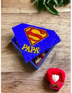 SCATOLA SUPERPAPA' IN PLA RIGITA PER CIOCCOLATINI 16X12 CM