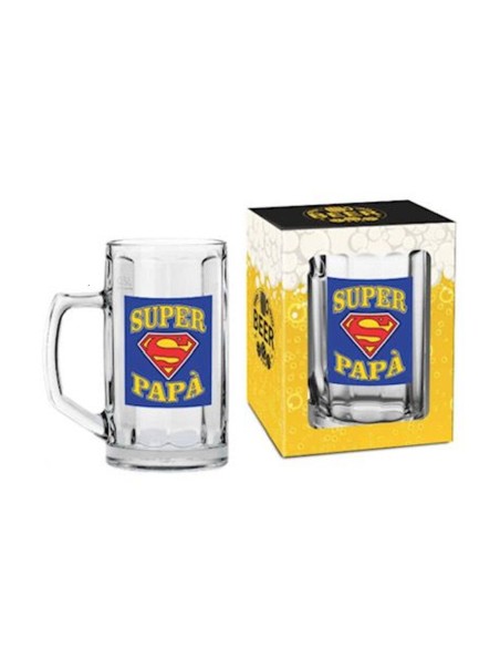 BOCCALE BIRRA IN VETRO SUPER PAPA' 500 ML
