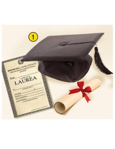 CAPPELLO LAUREA IN TESSUTO CON PERGAMENA