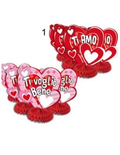 FESTONE DA TAVOLO TI AMO CON CUORE 3D 4 PZ 13X15H