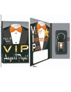 CONFEZIONE REGALO PENNA E PORTACHIAVI VIP PAPA'
