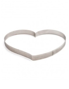 FORMA MICROFORATA CUORE IN ACCIAIO INOX 24X22X3,5H CM CM