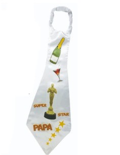 CRAVATTONE PORTAREGALO CON STAMPE GLITTERATE FESTA DEL PAPA' SUPER STAR