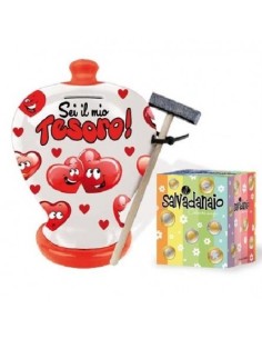 SALVADANAIO DECORATIVO CON MARTELLO AMORE