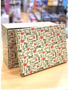 SCATOLA REGALO RETTANGOLARE BEIGE SCRITTA LOVE 23X13X8H