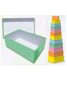 SCATOLA REGALO RETTANGOLARE COLORATA ARANCIONE 29X19X11H