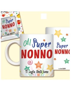 TAZZA IN CERAMICA AL SUPER NONNO TI VOGLIO TANTO BENE 9 CM