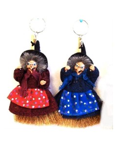BEFANA CON SCOPINA PORTACHIAVI ASSORITITO 11 CM 1 PZ